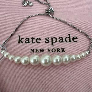 ♠️kate spade glass pearl slider bracelet NWT